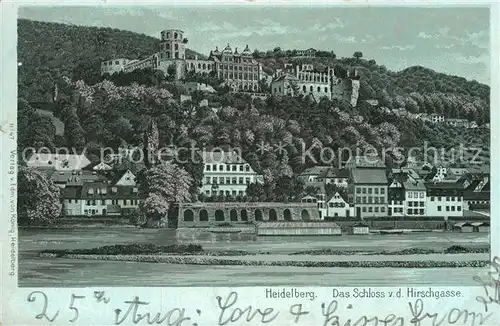 AK / Ansichtskarte Heidelberg Neckar Schloss Hirschgasse Kat. Heidelberg