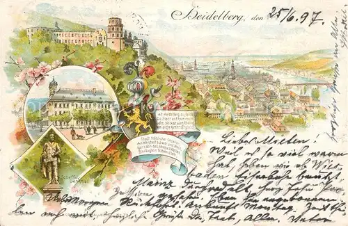 AK / Ansichtskarte Heidelberg Neckar Scheffeldenkmal Schloss  Kat. Heidelberg