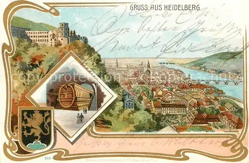 AK / Ansichtskarte Heidelberg Neckar Grosses Fass Schloss Panorama Kat. Heidelberg