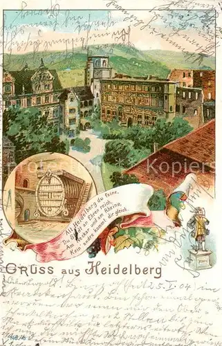 AK / Ansichtskarte Alt Heidelberg Neckar Grosses Fass Panorama Kat. Heidelberg