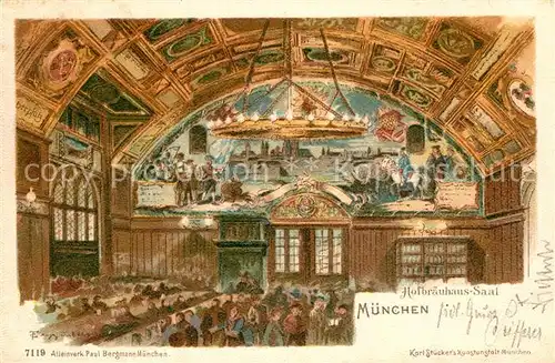 AK / Ansichtskarte Muenchen Hofbraeuhaus Saal Kat. Muenchen