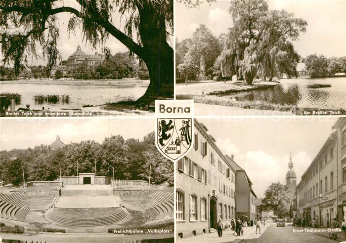 AK / Ansichtskarte Borna Leipzig Breiter Teich Oberschule