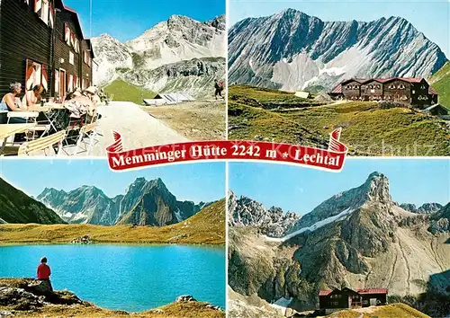 AK / Ansichtskarte Memminger Huette Berghaus Lechtal Bergsee Gebirgspanorama Alpen