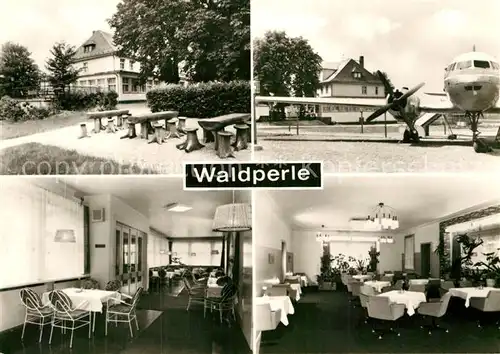 AK / Ansichtskarte Langenbernsdorf Restaurant Waldperle Flugzeug Kat. Langenbernsdorf
