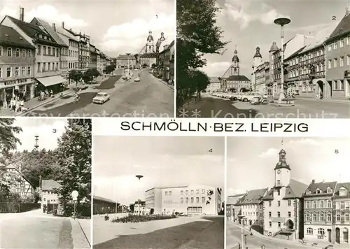 AK / Ansichtskarte Schmoelln Thueringen Marktplatz Aussichtsturm Platz der Neuerer Rathaus Kat. Schmoelln
