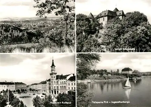 AK / Ansichtskarte Oelsnitz Erzgebirge Schloss Voigtsberg Talsperre Pirk Jugendherberge Markt  Kat. Oelsnitz Erzgebirge