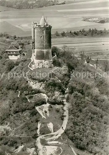 AK / Ansichtskarte Bad Koesen Fliegeraufnahme Burg Saaleck vom Turm der Rudelsburg gesehen Kat. Bad Koesen