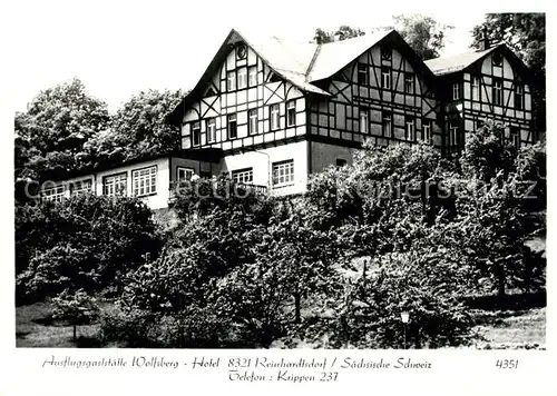 AK / Ansichtskarte Reinhardtsdorf Schoena Restaurant Wolfsberg Hotel  Kat. Reinhardtsdorf Schoena