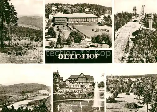 AK / Ansichtskarte Oberhof Thueringen Schweizerhuette Luetschetalsperre Thaelmannhaus Schanze am Rennsteig Kat. Oberhof Thueringen