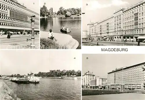 AK / Ansichtskarte Magdeburg Centrum Warenhaus Adolf Mittag See Kulturpark Rotehorn Petrifoerder Otto von Guericke Strasse Kat. Magdeburg