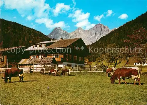 AK / Ansichtskarte Ramsau Berchtesgaden Bauernhaus Kuehe  Kat. Ramsau b.Berchtesgaden