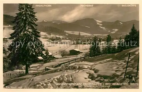 AK / Ansichtskarte Oberstaufen Teilansicht Rindalphorn Hochgrat Seelekoepfe Kat. Oberstaufen