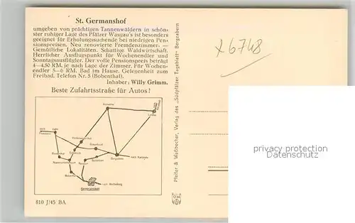 AK / Ansichtskarte St Germanshof im Pfaelzer Wasgau Kat. Bobenthal