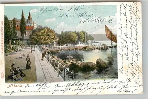 AK / Ansichtskarte Abbazia Istrien Promenade Kat. Seebad Kvarner Bucht