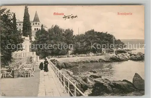 AK / Ansichtskarte Abbazia Istrien Strandpartie Kat. Seebad Kvarner Bucht