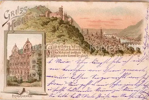AK / Ansichtskarte Heidelberg Neckar Friedrichsbau Schloss Kat. Heidelberg