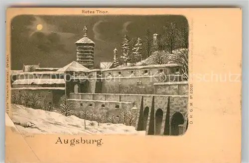 AK / Ansichtskarte Augsburg Rotes Tor Mondschein Kat. Augsburg