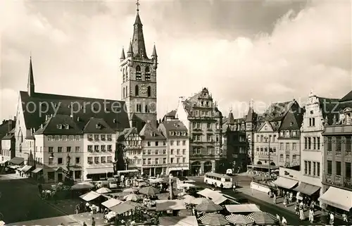 AK / Ansichtskarte Treves = Trier Place du Marche Marktplatz St Gangolf Kirche Kat. Trier