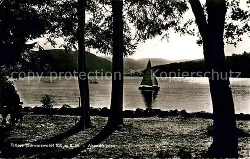 AK / Ansichtskarte Titisee Abendfrieden am See Segelboot Schwarzwald Kat. Titisee Neustadt