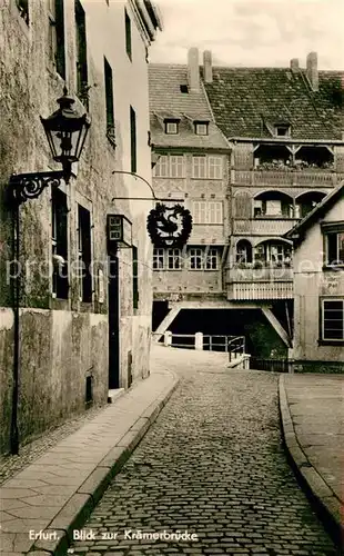 AK / Ansichtskarte Erfurt Blick zur Kraemerbruecke Kat. Erfurt