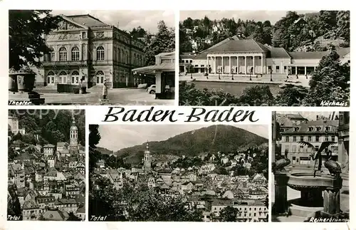 AK / Ansichtskarte Baden Baden Theater Kurhaus Reiherbrunnen Total Kat. Baden Baden