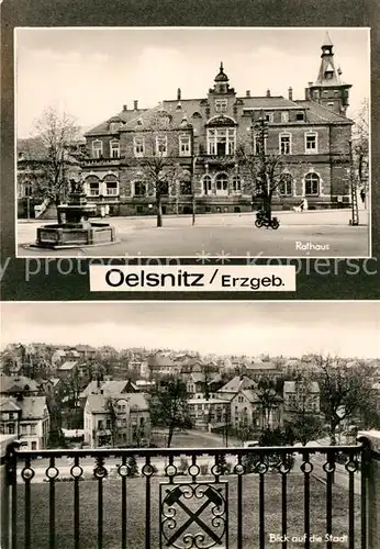 AK / Ansichtskarte Oelsnitz Erzgebirge Rathaus Blick auf die Stadt Kat. Oelsnitz Erzgebirge