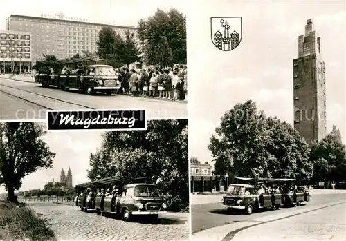 AK / Ansichtskarte Magdeburg Minibusse des Kulturparkes Rotehorn Stadt  und Parkrundfahrten Kat. Magdeburg