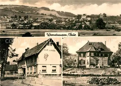 AK / Ansichtskarte Wernshausen Gesamtansicht Gasthaus Zur Linde Erholungsheim Kat. Wernshausen