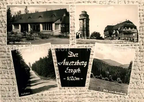 AK / Ansichtskarte Auersberg Wildenthal HO Selbstbedienung Turm Berghaus Landschaftspanorama Kat. Eibenstock