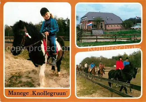 AK / Ansichtskarte Schoonloo Manege Knollegruun Reiten Pferde Kat. Schoonloo
