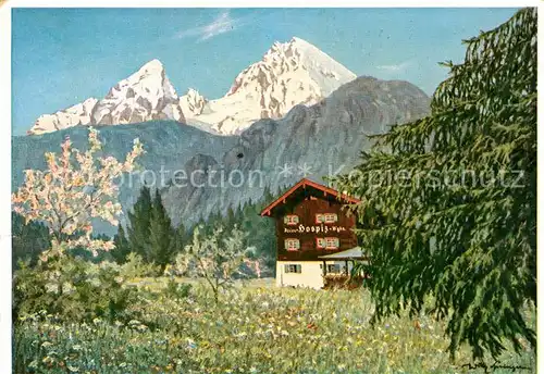 AK / Ansichtskarte Berchtesgaden Ferien Hospiz Kuenstlerkarte Willy Springer  Kat. Berchtesgaden