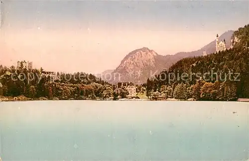 AK / Ansichtskarte Hohenschwangau Alpsee mit den Koeniglichen Schloessern Kat. Schwangau