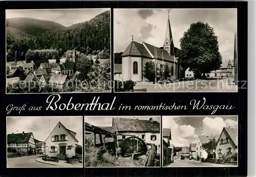 AK / Ansichtskarte Bobenthal Teilansicht Kirche Muehlrad Dorfpartien Kat. Bobenthal