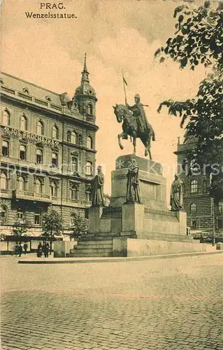 AK / Ansichtskarte Prag Prahy Prague Wenzelsstatue Kat. Praha