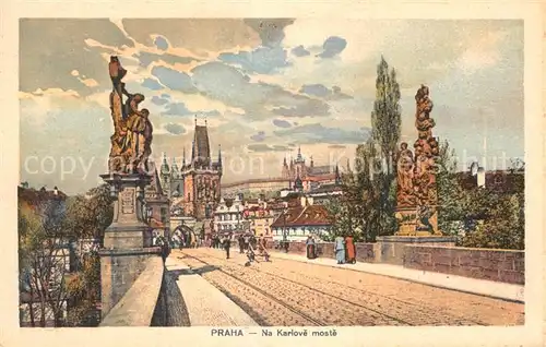AK / Ansichtskarte Praha Prahy Prague Na Karlove moste Kat. Praha
