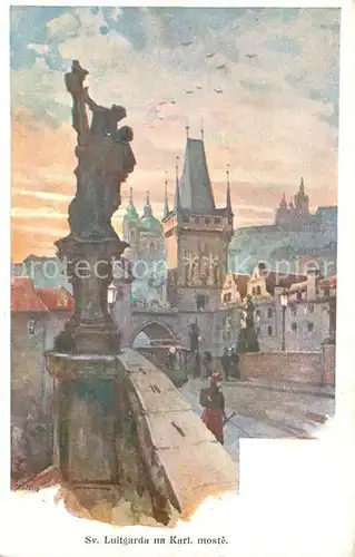 AK / Ansichtskarte Prag Prahy Prague Sv Luitgarda na Karl moste Kat. Praha