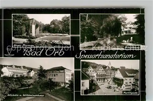 AK / Ansichtskarte Orb Bad Spessartsanatorium Marktplatz Brunnen Kat. Bad Orb