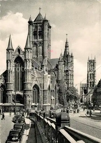 AK / Ansichtskarte Gent Gand Flandre Sint Nikolaaskerk Belfort Sint Baafskerk Kirche Belfried Kathedrale Kat. 