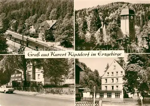 AK / Ansichtskarte Kipsdorf Bahnhof Eisenbahn Strassenpartie Kirche Kat. Altenberg