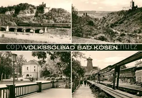 AK / Ansichtskarte Bad Koesen Rudelsburg Burg Saaleck Sanatorium Kunstgestaenge zur Borlachquelle Denkmalschutz Kat. Bad Koesen
