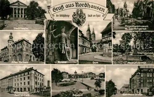 AK / Ansichtskarte Nordhausen Thueringen Stadttheater Dom Bahnhof Altes Rathaus  Kat. Nordhausen Harz