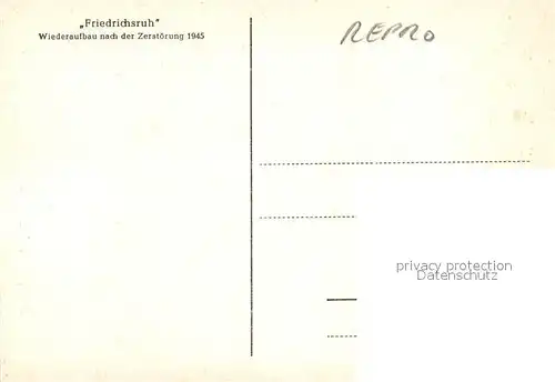 AK / Ansichtskarte Friedrichsruh Hamburg Wiederaufbau nach der Zerstoerung 1945 Kat. Hamburg