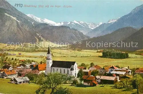 AK / Ansichtskarte Hindelang Panorama mit Kirche Kat. Bad Hindelang