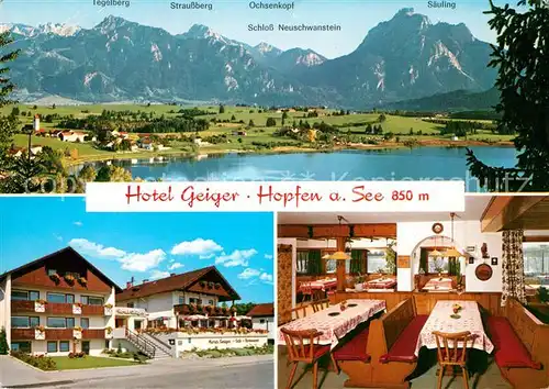 AK / Ansichtskarte Hopfen See Hotel Geiger Gastraum Panorama  Kat. Fuessen