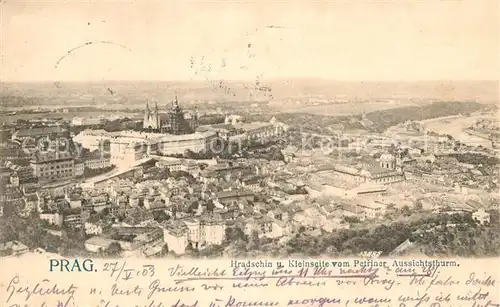 AK / Ansichtskarte Prag Prahy Prague Hradschin und Kleinseite vom Petriner Aussichtsturm Kat. Praha