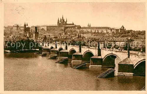 AK / Ansichtskarte Prag Prahy Prague Karluv mosta Hradcany Kat. Praha