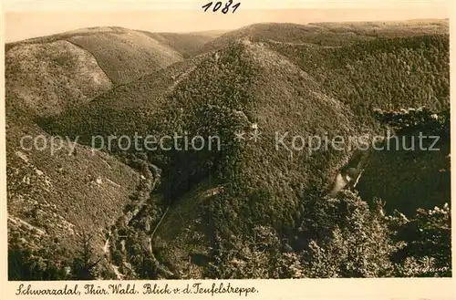 AK / Ansichtskarte Schwarzatal Blick von der Teufelstreppe Kat. Rudolstadt