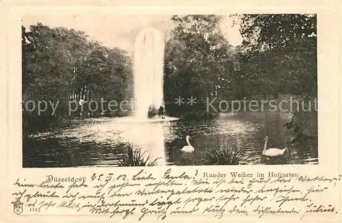 AK / Ansichtskarte Duesseldorf Runder Weiher Hofgarten Kat. Duesseldorf