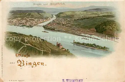 AK / Ansichtskarte Bingen Rhein Bingerbrueck Maeuseturm  Kat. Bingen am Rhein