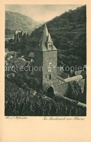 AK / Ansichtskarte Bacharach Rhein Burg Turm Kuenstleer Hofmeister Kat. Bacharach